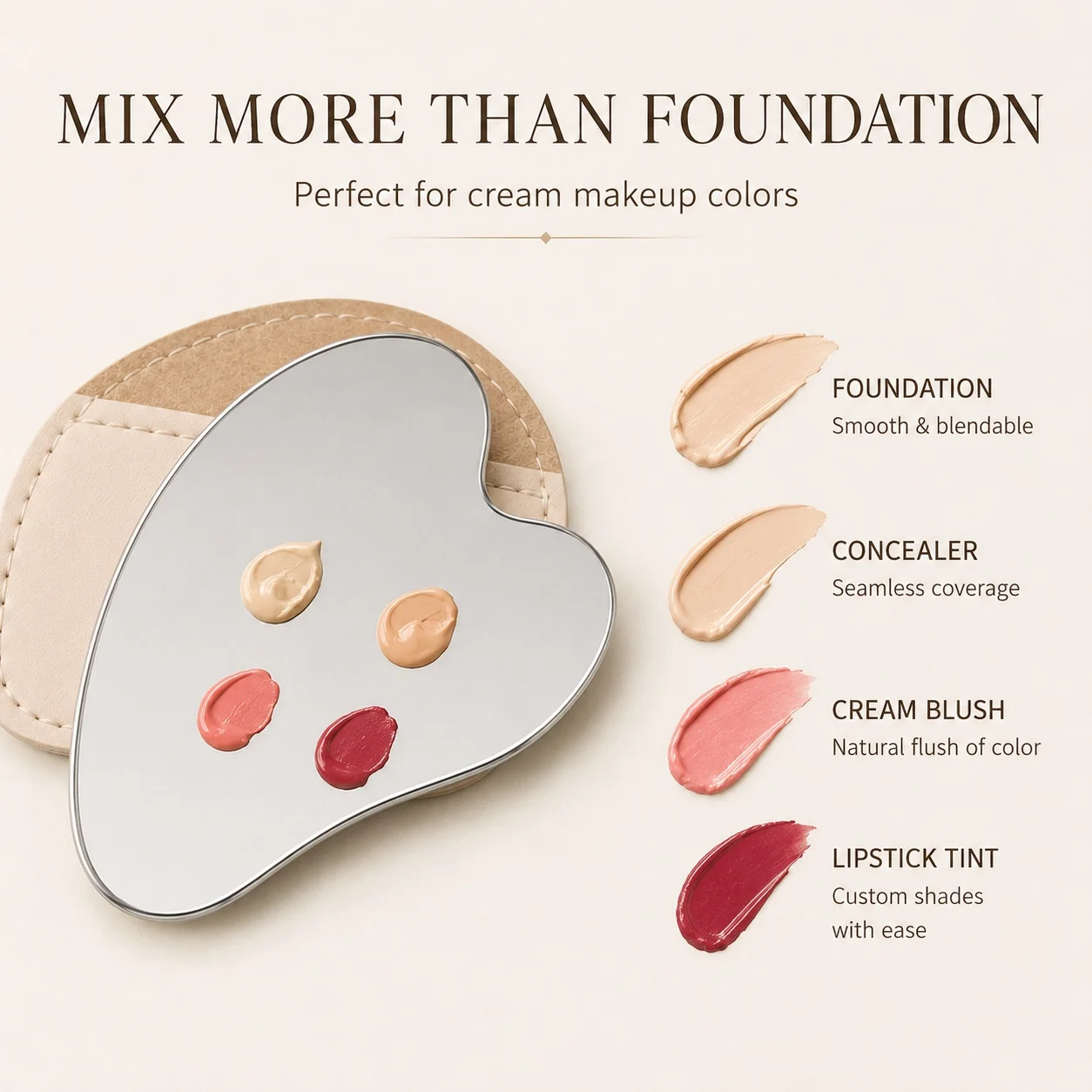 Beauty Makeup Foundation - Paleta de Maquiagem em Aço Inoxidável