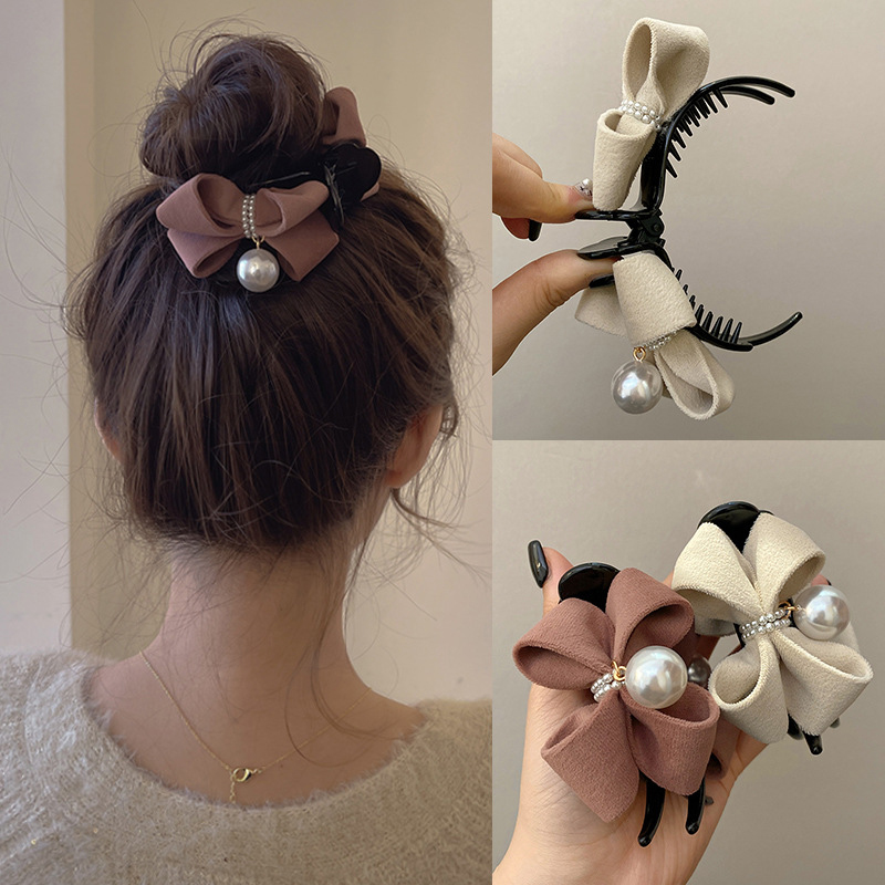 Beauty Makeup Wholesale - Pérola Bow Tie Cabelo Garra Clipe,