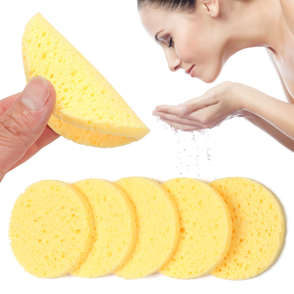 Cosmetic Sponge - 10 pçs 6-9cm rosto amarelo redondo