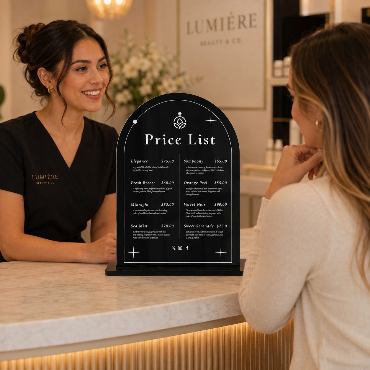 Placa de Preços em Acrílico Pe - Beauty Makeup List avaliação e preço